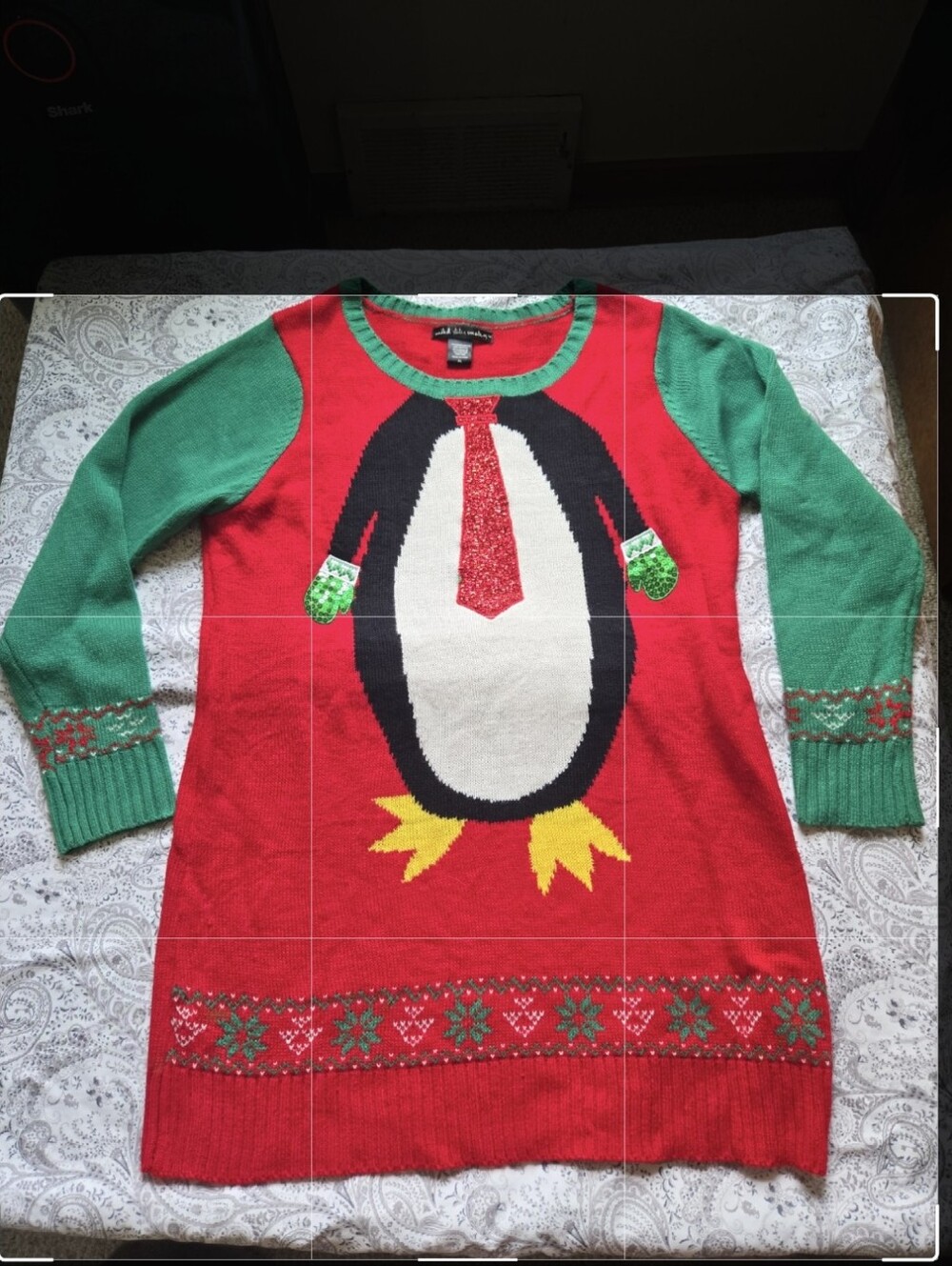 Holiday Penguin Knit Sweater Dress